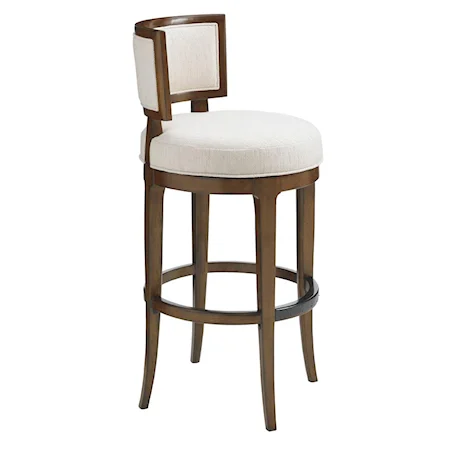 Macau Swivel Bar Stool in Ivory